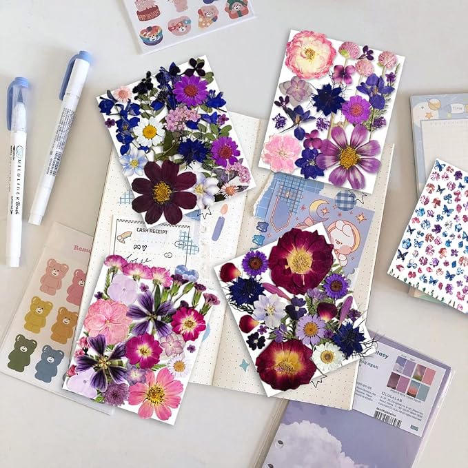 150PCS Purple Dried Pressed Flowers - Image 2