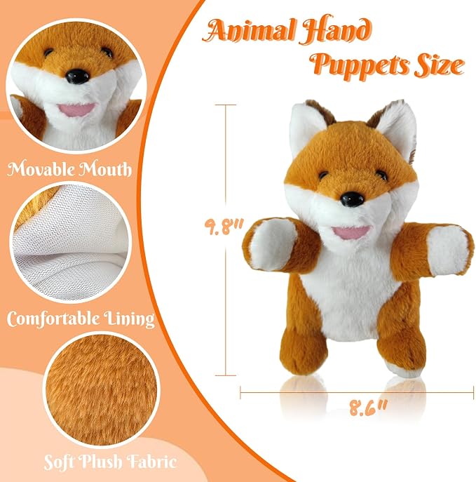 6 Pcs Animal Hand Puppets for Kids - Image 3