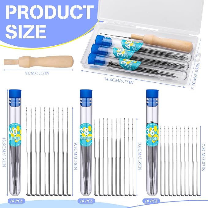 Yizzvb 30 PCS Needle Felting Needles, 3 Sizes Wool Felting Needles, Needle - Image 2