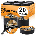 Wire Harness Tape 20 Rolls 3/4Inch*60Ft PVC Electrical Insulation Wrap Heat Resistant Waterproof Wiring Loom Cable Protection Self Adhesive Black