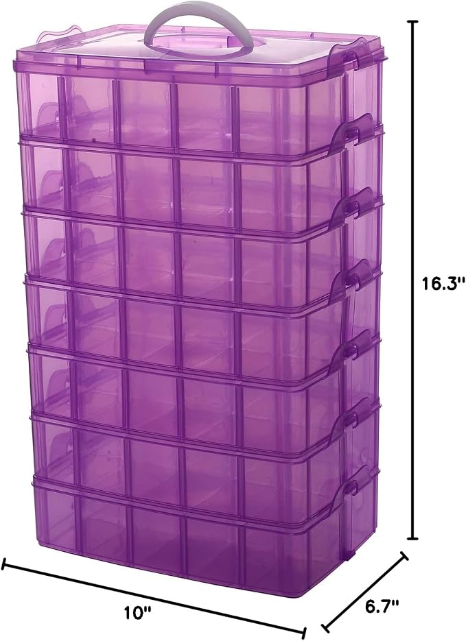 Sooyee 7 Layers Stackable Storage Container, 70 Adjustable Compartments - Image 7