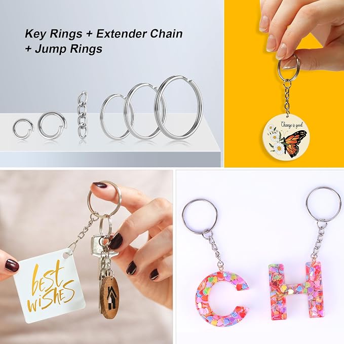 523PCS Keychain Making Kit, Keychain Making Supplies Including Keychains Clips - Image 4
