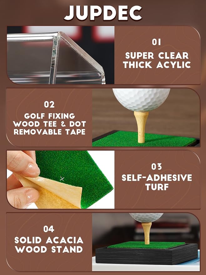 JupDec Golf Ball Display Case Clear Acrylic Memorabilia Stand Cube Holder - Image 5