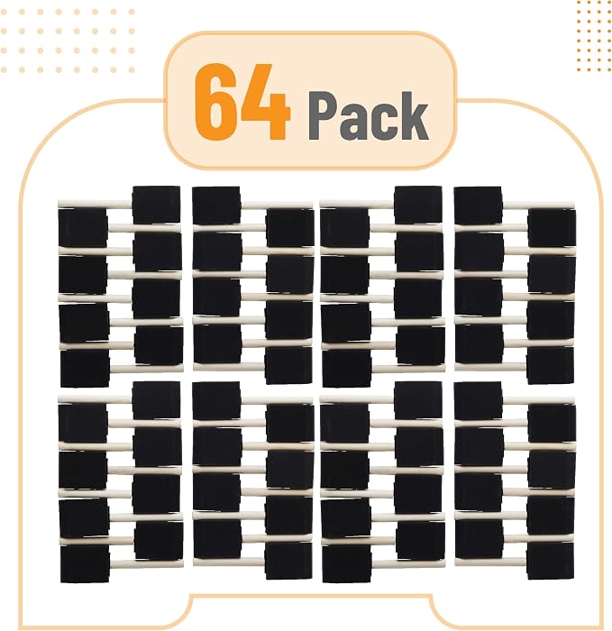 Bates Foam Paint Brushes, 64 Pack - Image 2