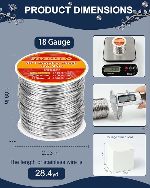 FIVEIZERO 18 Gauge 304 Stainless Steel Wire - Image 2