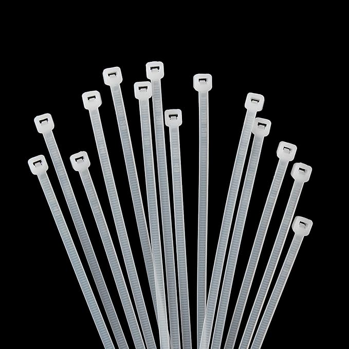 XINGO 1000 PCS 4 inch White Cable Zip Ties, 18lb Strength, Small Tie Wraps Self-Locking Nylon Zip Ties for Indoor and Outdoor Use