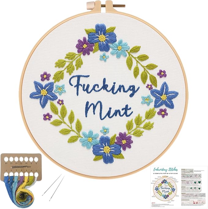Louise Maelys Funny Flower Wreath Embroidery Kit by LouiseMaelys