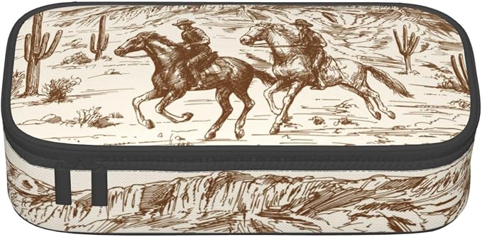 Western Vintage Desert Cactus Cowboy Pencil Case Organizer Big Capacity Pencil - Image 8