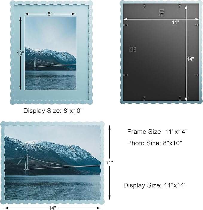 11x14 Wavy Picture Frame With Mat - Image 4