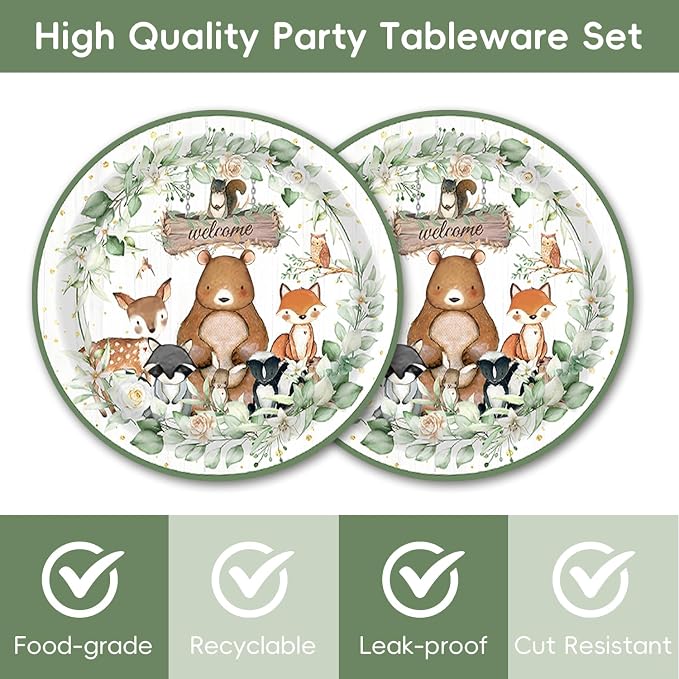 40Pcs Safari Jungle Animal Birthday Decorations Rustic Spring Forest Baby - Image 3