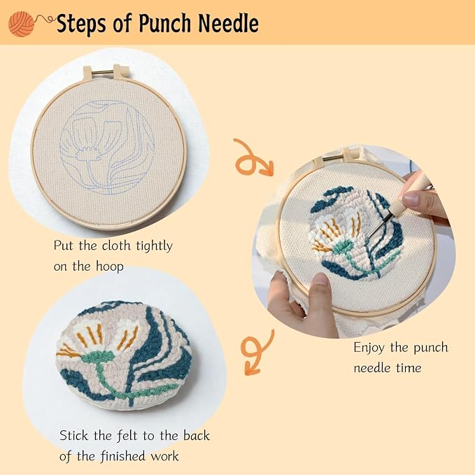Mooncci Punch Needle Coaster Kit, Great Festival Gift and Decoration Ideas - Image 6