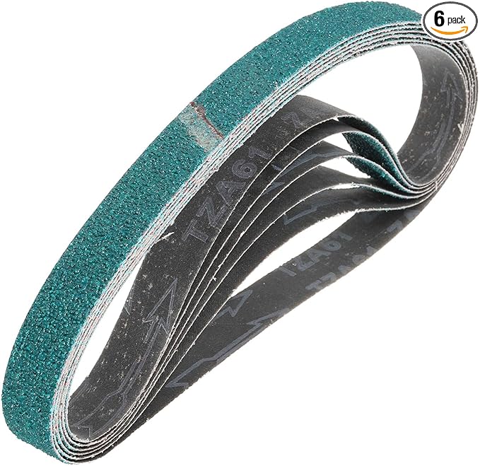 HARFINGTON 2 x 48 Inch Sanding Belts, 6 Pcs 36 Grit Zirconia Abrasive Belt Sander File Belt for Woodworking, Metal Polishing, Knife Sharpener