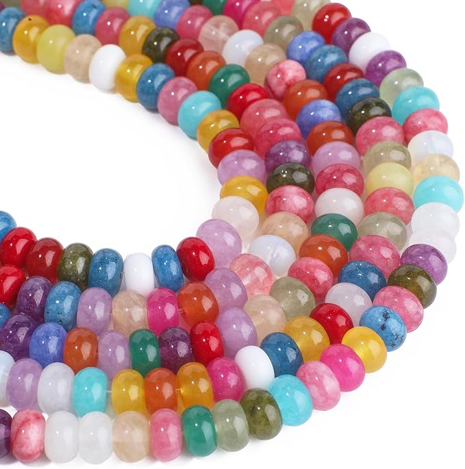 Songxi 5x8mm Natural Mixed Color Stone Rondelle Beads, Gemstone - Image 7