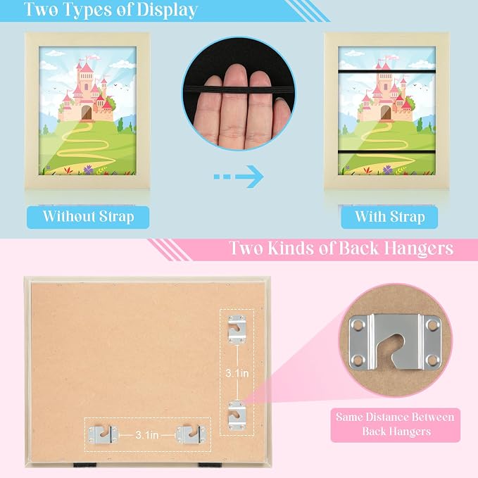 Kids Art Frames, 8.5x11 Front Opening Kids Artwork Frames Changeable, Ivory - Image 2