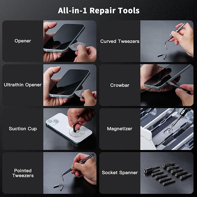MANUAL 180 in 1 Screwdriver Set, Precision Screwdriver Set with Pick-up Screwdriver Bits, Quintic-Fold and Case Design, Magnetic Repair Tool Kit for iPhone MacBook Computer Laptop