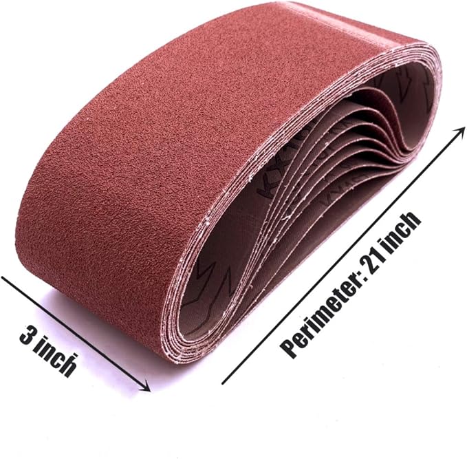 24 Pcs 3x21 Sanding Belts 3x21,Aluminum Oxide Sanding Belt (8 Each of 40 60 80 Grits) for Belt Sander