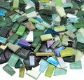 LITMIND Green Mixed Irregular Glass Mosaic Tiles by LITMIND