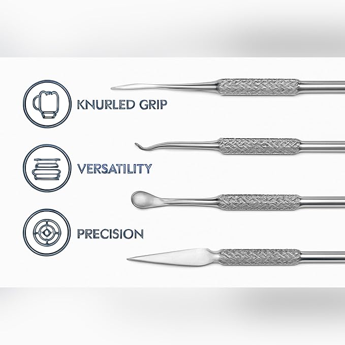 TAURISH 12-Piece Stainless Steel Wax Carver Tool Set, Double Ended Carving Kit for Dental Wax, Clay, Jewelry, Sculpting and Modeling