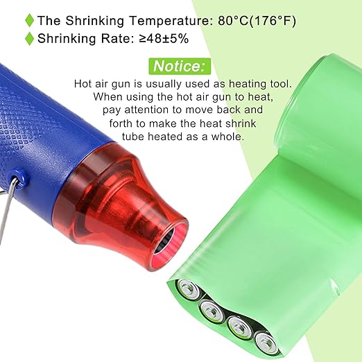MECCANIXITY Battery Wrap PVC Heat Shrink Tubing 60mm Dia 95mm Flat 33 Feet(10meters) Light Green Good Insulation for Battery Pack