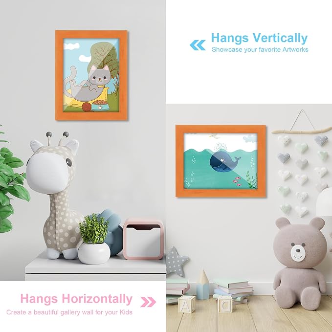 Kids Art Frames, 8.5x11 Front Opening Kids Artwork Frames Changeable, Holds 50 - Image 3