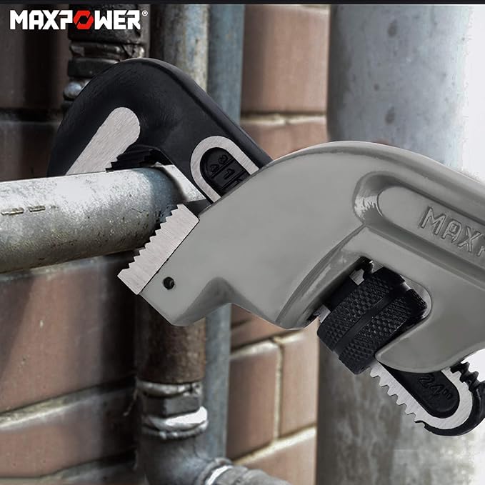 MAXPOWER 24-Inch Offset Pipe Wrench, 40% Lighter Alumimum Plumbing Wrench Clamping Capacity Up to 70mm