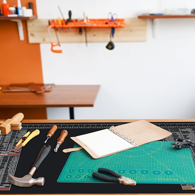 39.5”X18” DIY Worktable Mat Large Work Bench Mat Workshop Mat Workbench Cover with SAE/Metric Ruler Standard Metric Conversion Charts Tap Drill Sizes Fit for DIYers Carpenter Repairman