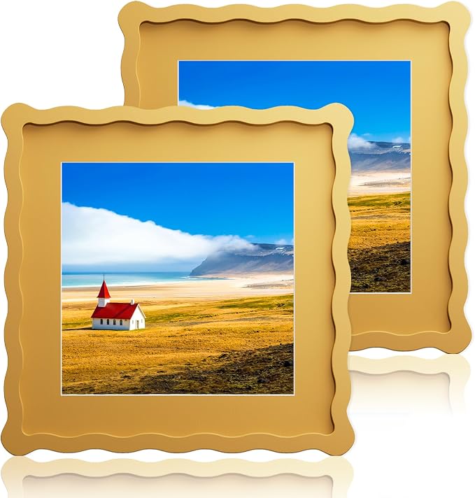10x10 Wavy Picture Frame With Mat by Unknown