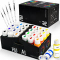 HUAL Acrylic Paint Set With 5 Brushes, 24 Colors by HUALART