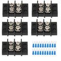 2 Circuits 2 Positions Terminal Block 20-30A 200-450V Dual Row Screw Terminals Strip with 20 PCS Heat Shrink Wire Fork Connectors(Pack of 5pcs)