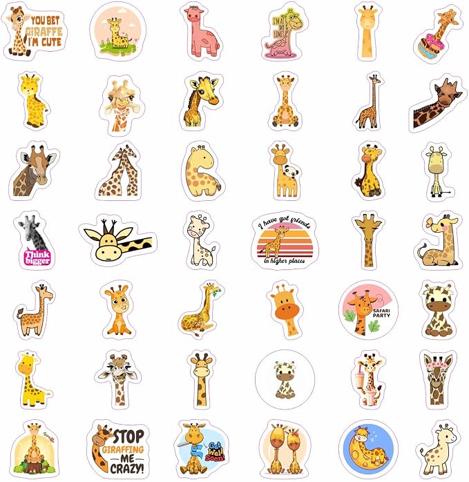 BulbaCraft Giraffe Stickers for Water Bottle, Scrapbooking, Laptop Decals — - Image 3
