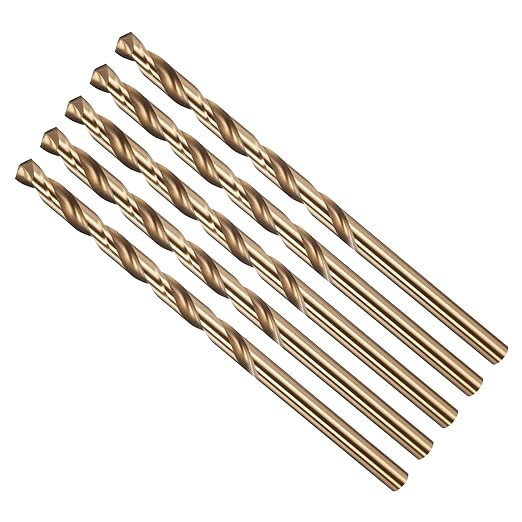 Drill Bit, #19 Cutting Diameter, 4341 HSS Gold Finish 135° Cutting Angle Number Jobber Bits - (Applications: for Drilling Soft Metal Plastic Wood), 5-Pieces