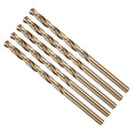 Drill Bit, #19 Cutting Diameter, 4341 HSS Gold Finish 135° Cutting Angle Number Jobber Bits - (Applications: for Drilling Soft Metal Plastic Wood), 5-Pieces