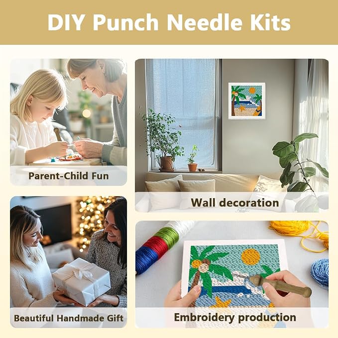 Doodlream Summer Beach DIY Punch Needle Embroidery Kit - Image 4