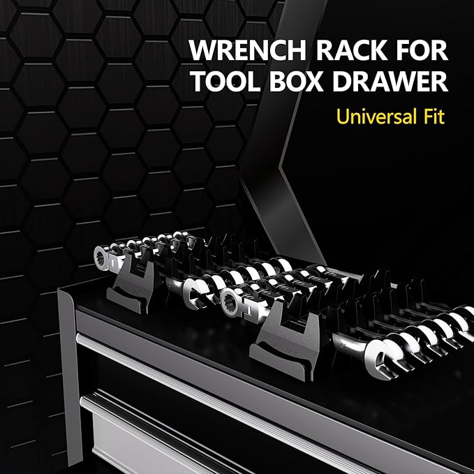 24PCS Magnetic Modular Wrench Organizer Set - Tool Drawer Storage Rack with Metric & SAE Labels, Wrench Holder with Magnet, Perfect Tool Gift for Men, father, boyfriend, DIYers & Mechanics (Red)