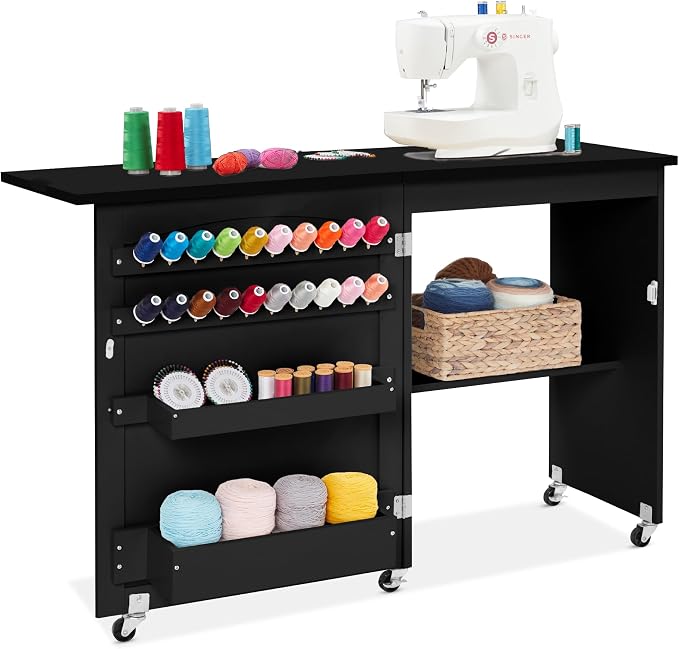 Best Choice Products Folding Sewing Table Multipurpose Craft Station & Side Desk by Unknown