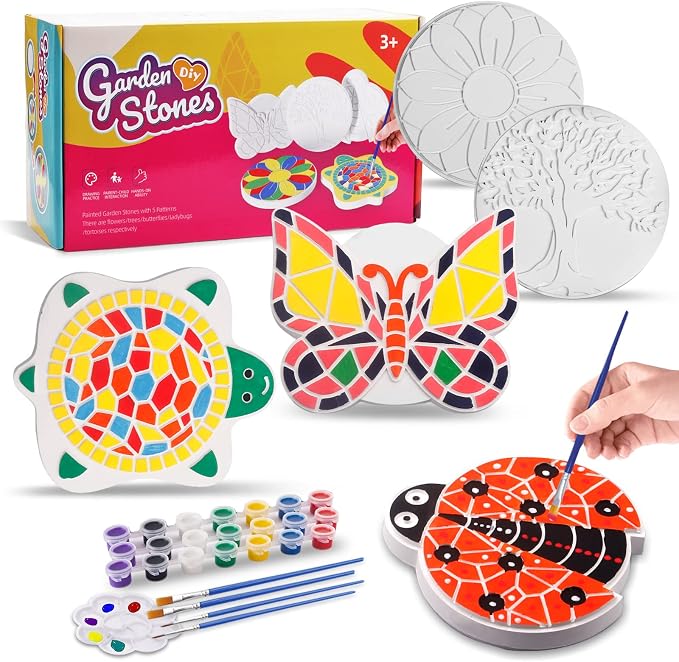 Weilim Paint Your Own Stepping Stones, Ladybug; No Baking Needed by Weilim