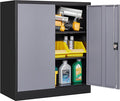 SISESOL Small Metal Cabinet with Shelves,36 inch Garage Storage Cabinet with Lock,Gray Metal Storage Cabinets with Locking Doors,Small Steel Lockable Cabinets for Home,Office,Shop,Garage
