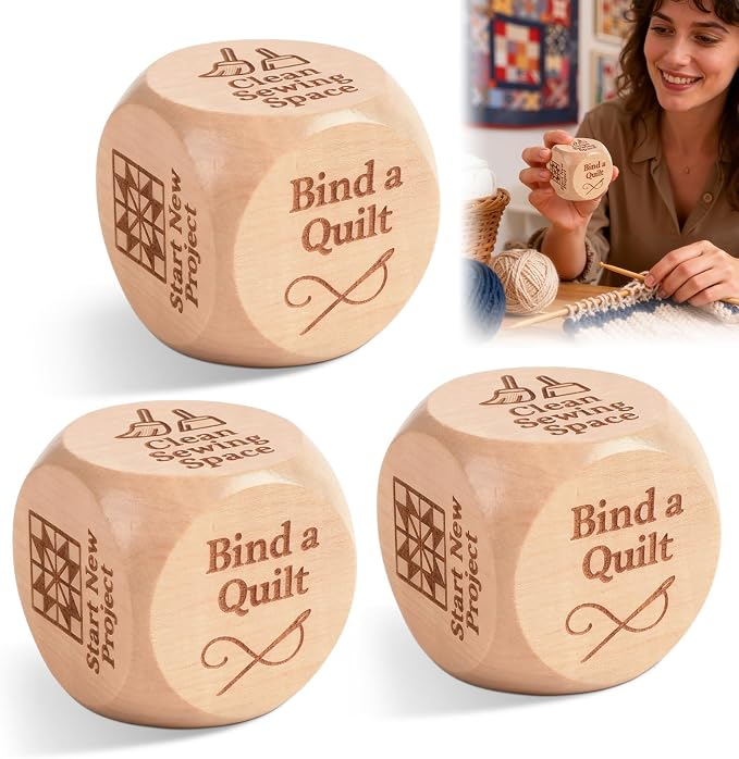 3pcs Quilter’s Dice, 6-Sided Wooden Quilting Decision Dice – Fun Sewing Gift by Unknown