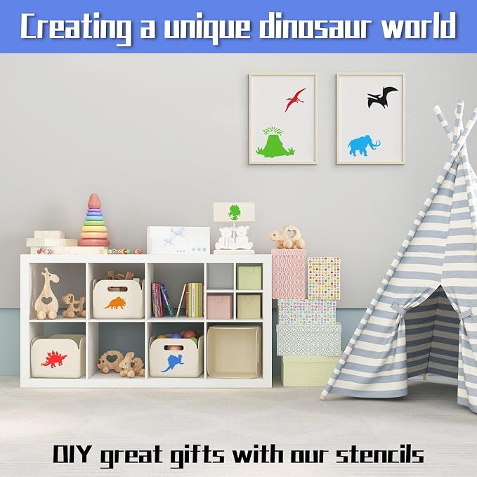 Dinosaur Stencils for Painting, Plastic Reusable DIY Drawing Templates for - Image 2
