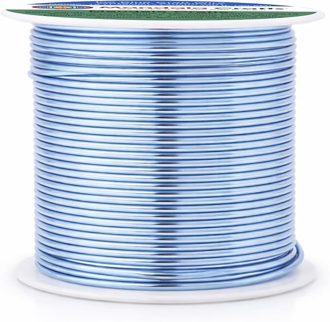 Mandala Crafts 16 Gauge Ice Blue Anodized Aluminum Craft Wire, 100 FT | Colored - Image 2