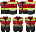 Safety Vest Customize Logo with 5 Pockets & Zipper Reflective High Visibility Vest Class 2 Outdoor Workwear