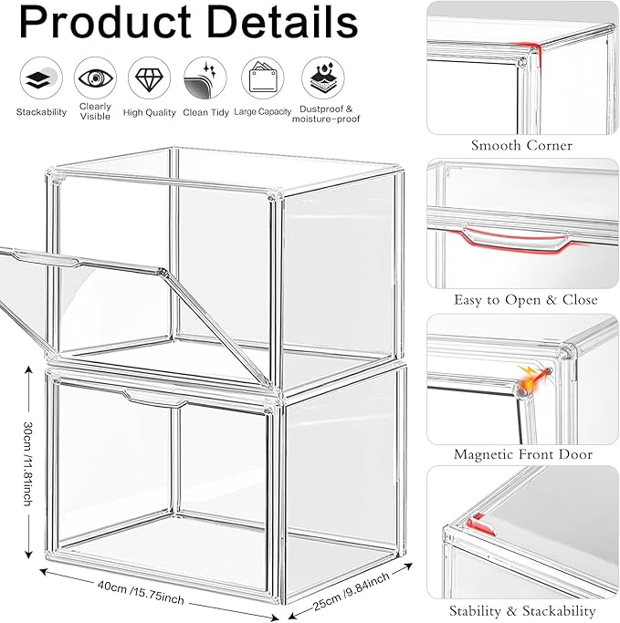 4 Packs Clear Plastic Handbag Storage Organizer - Image 2