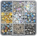 INSPIRELLE 120 Pieces Crystal Teardrop Charms Multicolor Glass Faceted by INSPIRELLE
