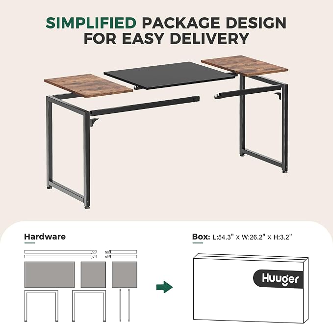 Huuger Computer Desk, 70 Inch Office Desk, Gaming Desk - Image 8
