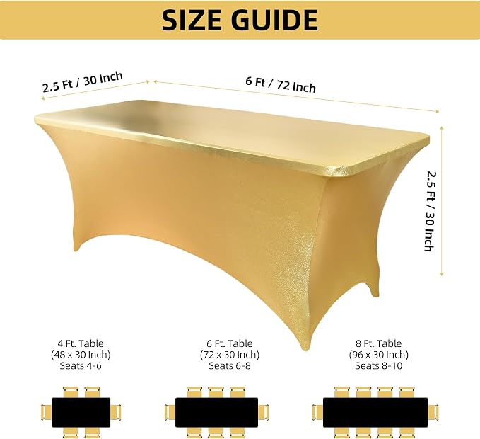 2-Pack 6ft Spandex Table Covers - Image 4