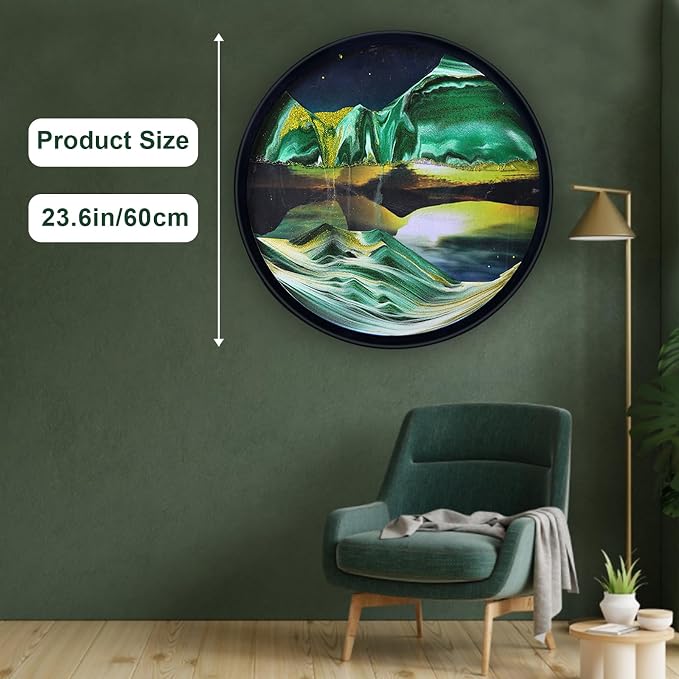 24" Moving Sand Art, 3D Sand Art Pictures Deep Sea Sandscape Living Room - Image 3