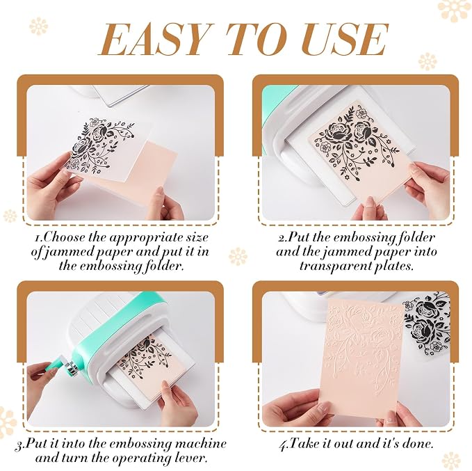 Geiserailie 8 Pcs Embossing Folders 2d/3D Embossing Machine Template Paper Card - Image 3
