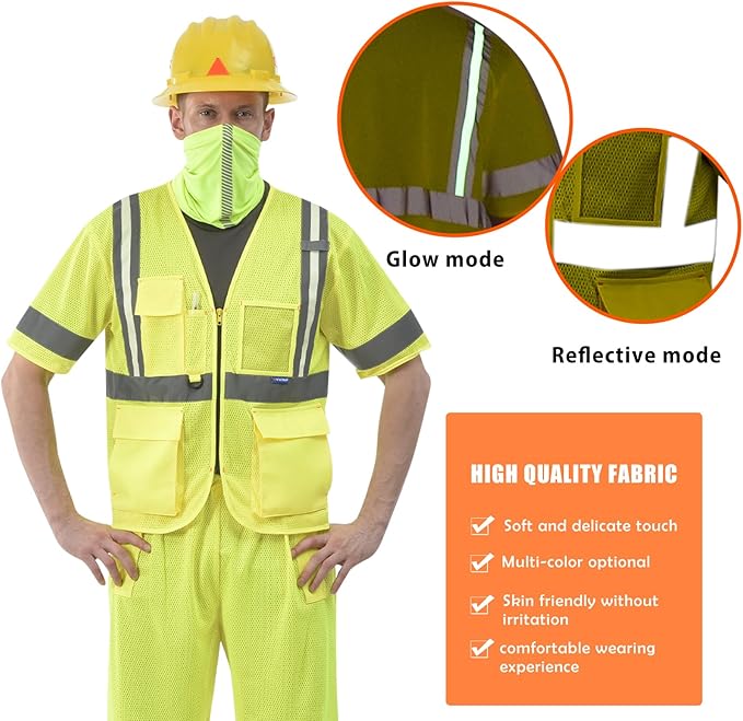 A-SAFETY Glow safety Vest ANSI Class 3