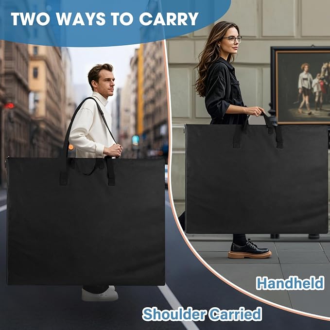 ZKOO Large Size Art Portfolio Bag, Light Weight Art Canvas Portfolio Case - Image 3