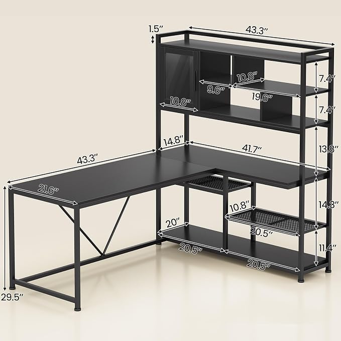 SEDETA L Shaped Computer Desk, L Shaped Corner Desk - Image 9
